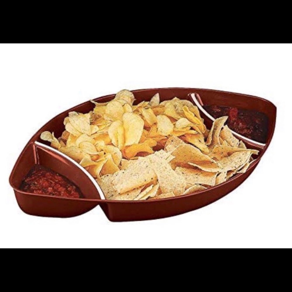 4~Large Football Chip & Dip tray for Snacks 17”